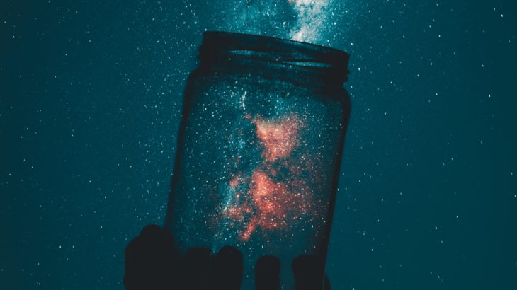 Do the Boring to Become Creative, mason jar, constellations